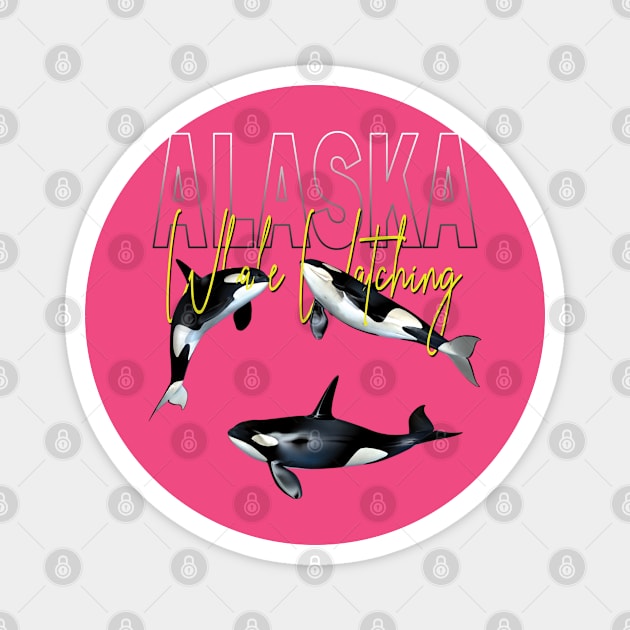 Alaska Whale Watching Magnet by TeeText